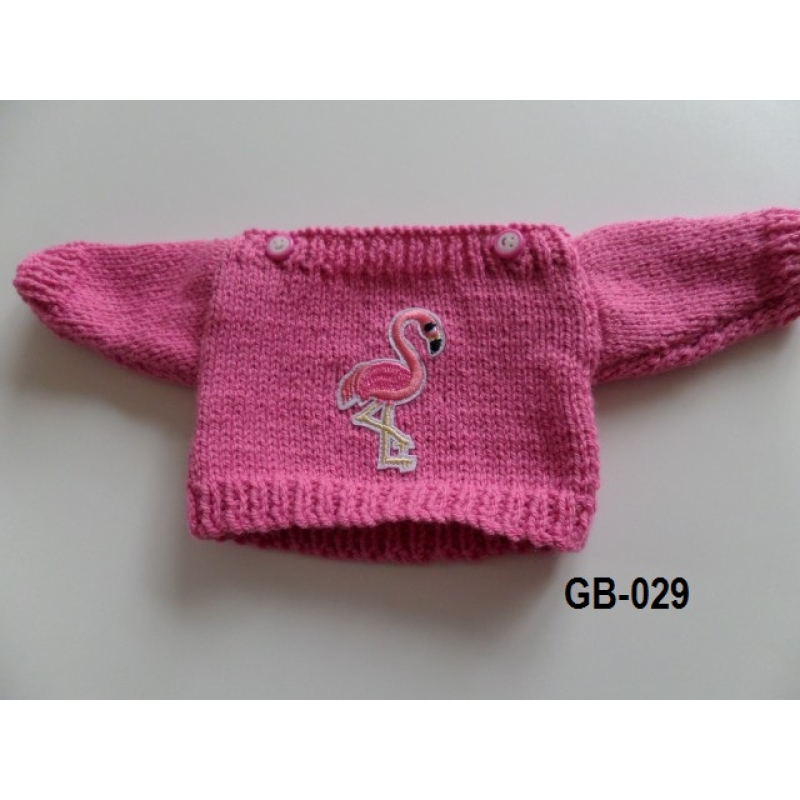 Trui rose met flamingo